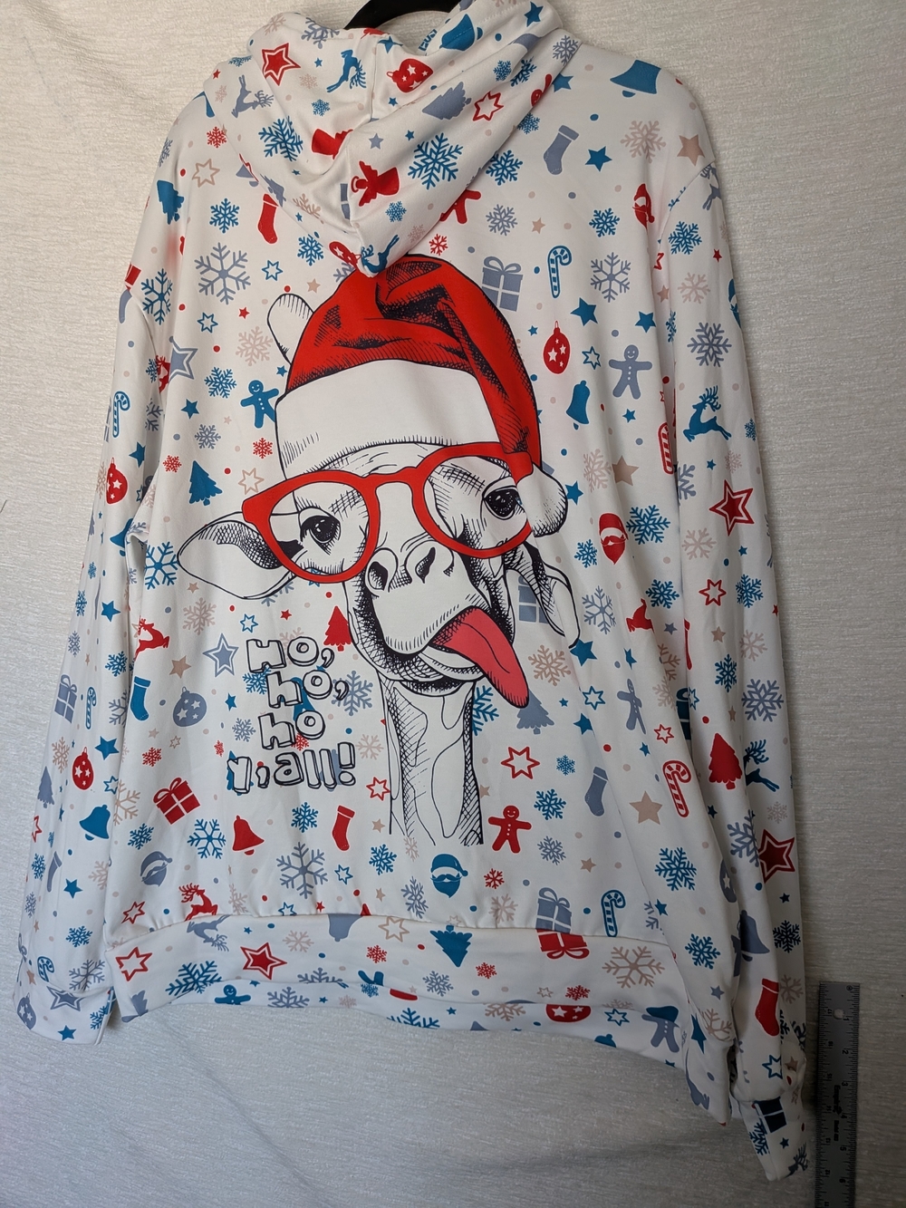 Men's XXL Holiday Giraffe Graphic Hoodie - Pullover Kangaroo Pocket NWOT - Picture 4 of 12